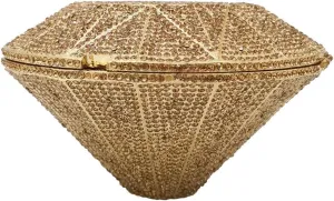 Rhinestone Evening Bag 3D Diamond Shape Crystal Clutch Purse for Wedding Formal Party