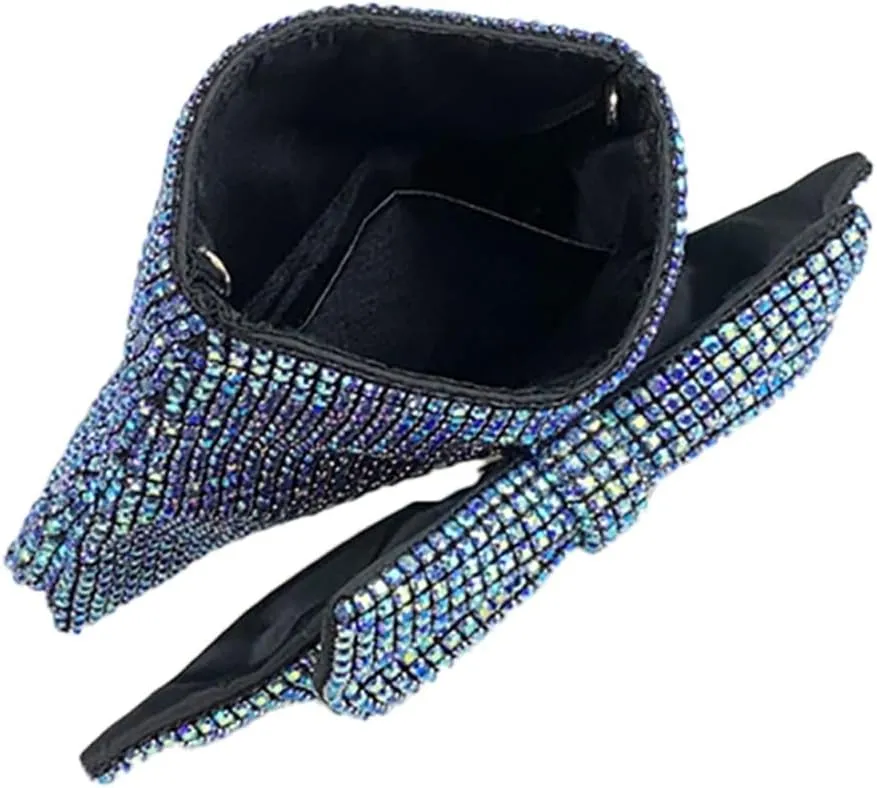 Rhinestone Purse Glitter Evening bag Sparkly Bow Clutch Purses for Women Cross Body Handbags for Party Prom Wedding