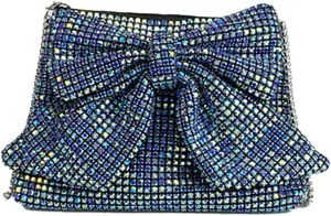 Rhinestone Purse Glitter Evening bag Sparkly Bow Clutch Purses for Women Cross Body Handbags for Party Prom Wedding