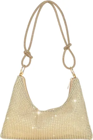 Rhinestone Purses for Women Crystal Clutch Bag Wedding Purse Bling Hobo Bag