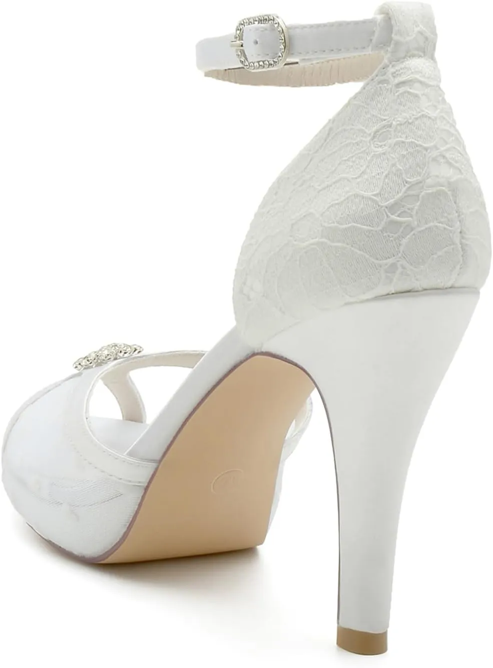 Rhinestones Wedding for Shoes Bride Open Toe Formal Party Dress Shoes Adjustable Strap Women's Heeled Sandals Ballerinas