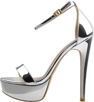 richealnini Women's Crisscross Platform Stilettos High Heel Sandals