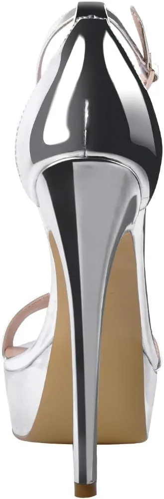 richealnini Women's Crisscross Platform Stilettos High Heel Sandals