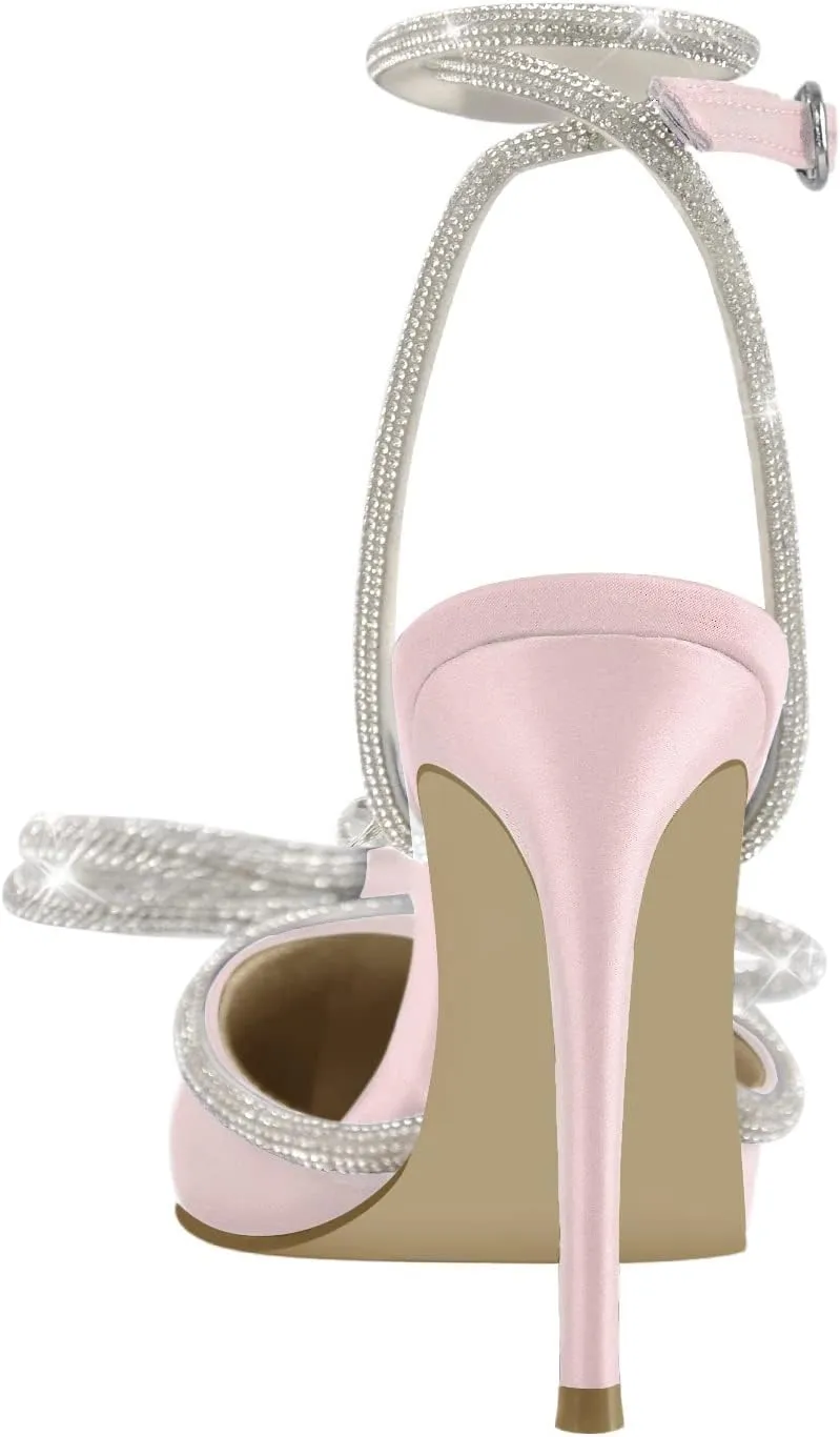 richealnini Women's Lace Up Ankle Strap Buckle Stilettos Sandals