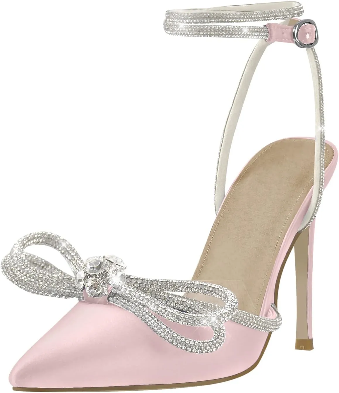 richealnini Women's Lace Up Ankle Strap Buckle Stilettos Sandals