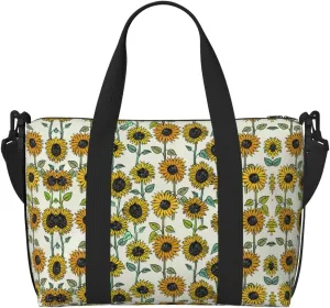 Romantic Sunflowers Print Portable Travel Duffel Bag,Ideal For Business And Private Travel