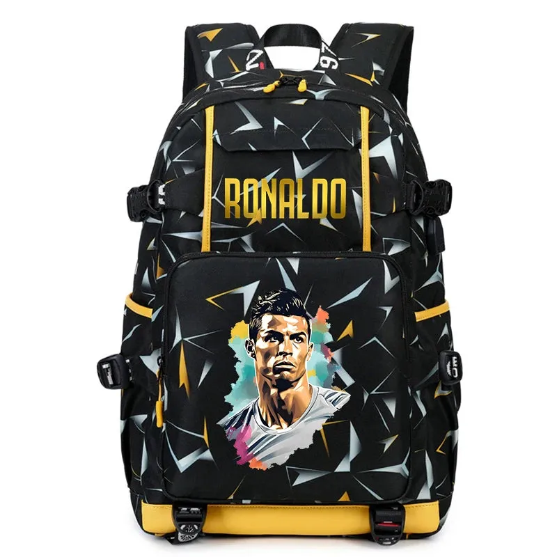 Ronaldo kids school bag printed student backpack, casual children's, large capacity outdoor travel bag, suitable for teenagers