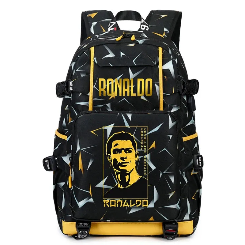 Ronaldo kids school bag printed student backpack, casual children's, large capacity outdoor travel bag, suitable for teenagers