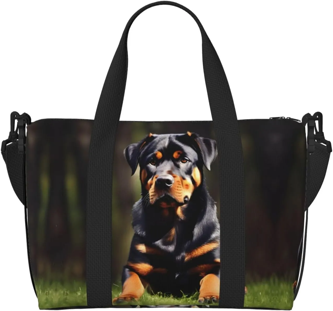 Rottweiler Wallpaper Women Travel Duffel Bag, Large Weekender Carry-On Tote, Gym Workout Bag,Mommy Hospital Bag