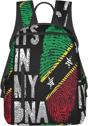 Saint Kitts Nevis Roots Flag Fingers Casual Laptop Backpack Travel Rucksack Sports Daypack Adjustable Strap Bags with Multi-Pockets for Working Running Camping