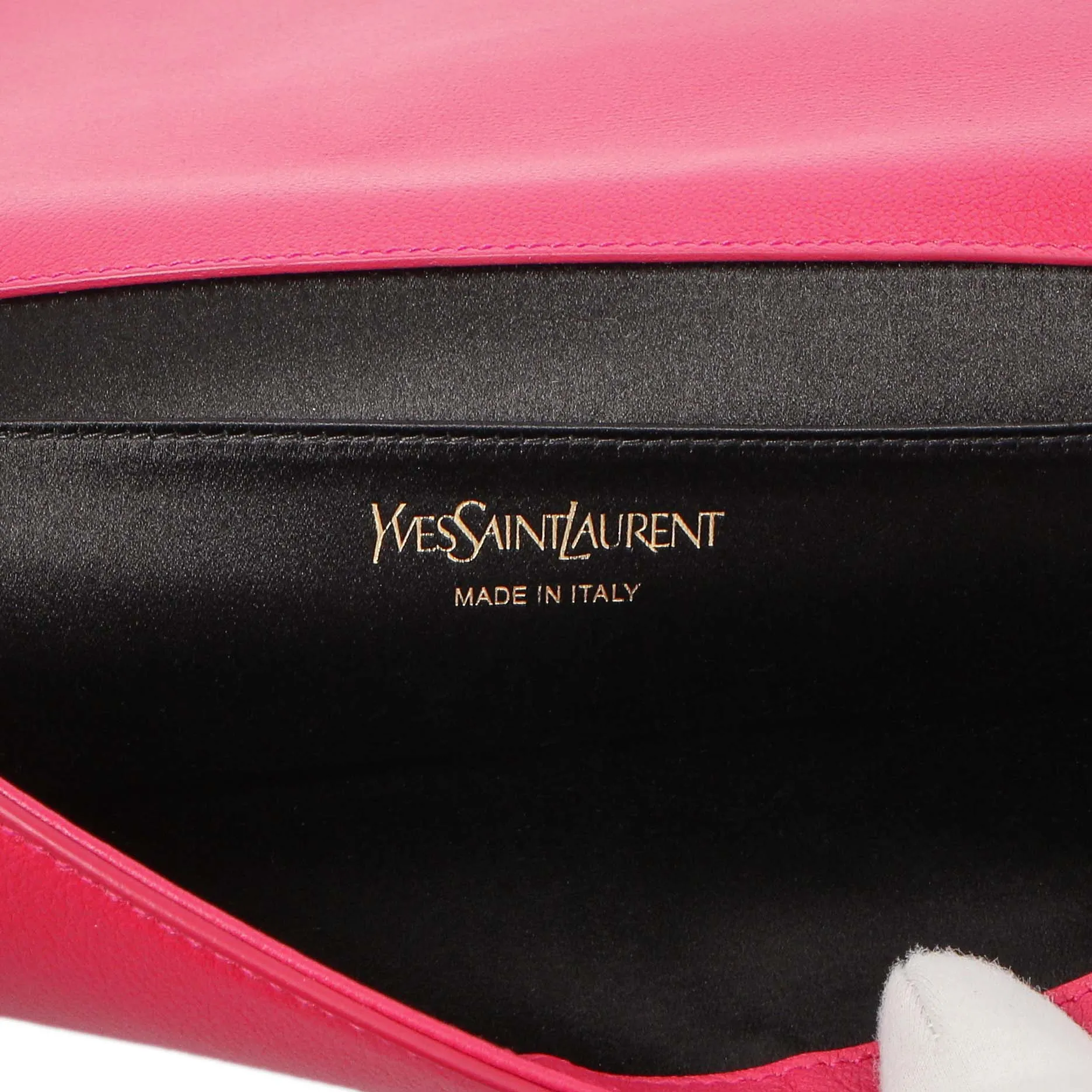 Saint Laurent Fuchsia Calfskin Monogram Large Belle De Jour Clutch
