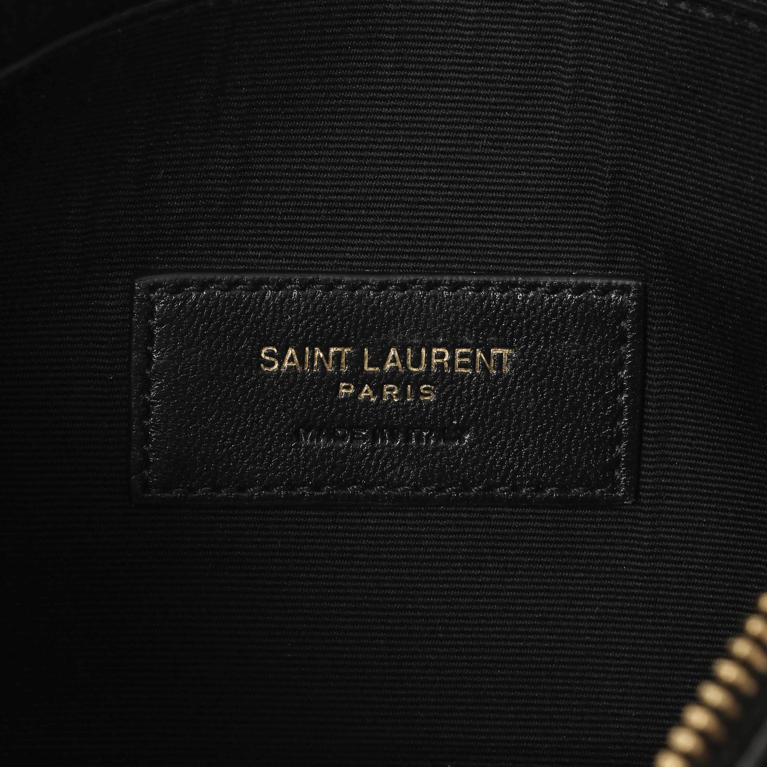 Saint Laurent Grain De Poudre Matelasse Chevron Monogram Large Bill Pouch