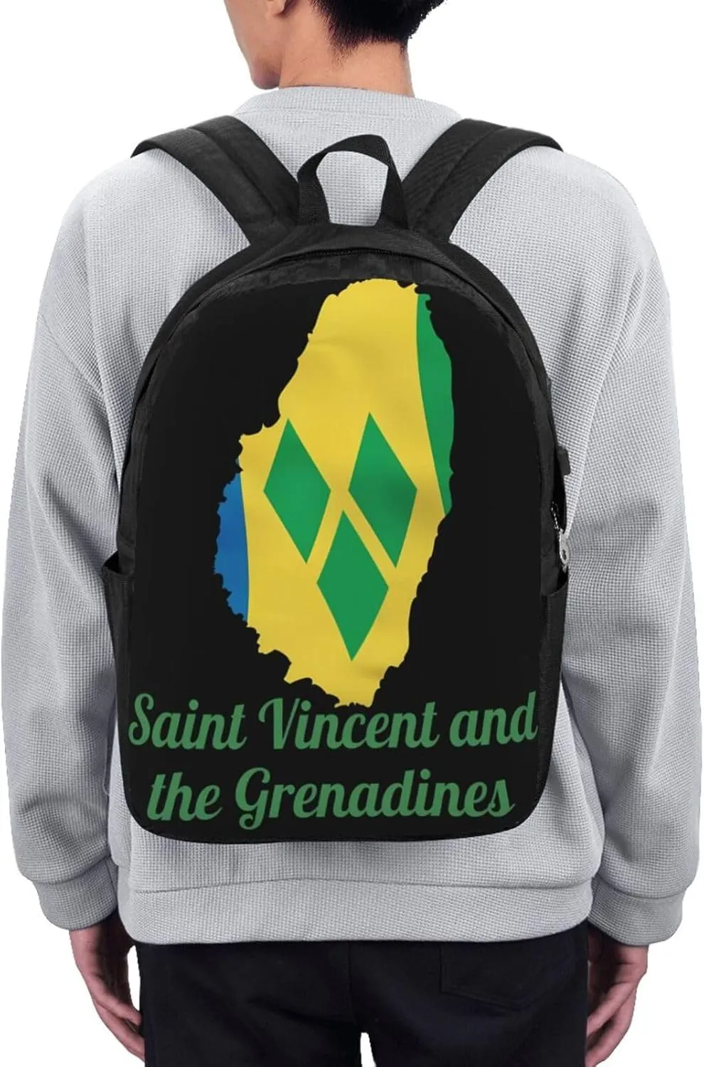 Saint Vincent and the Grenadines Map Flag Laptop Backpacks Travel Backpack Casual Business Daypack Sport Rucksack Computer Bag Fits up to 17 Inch Notebook with USB Port
