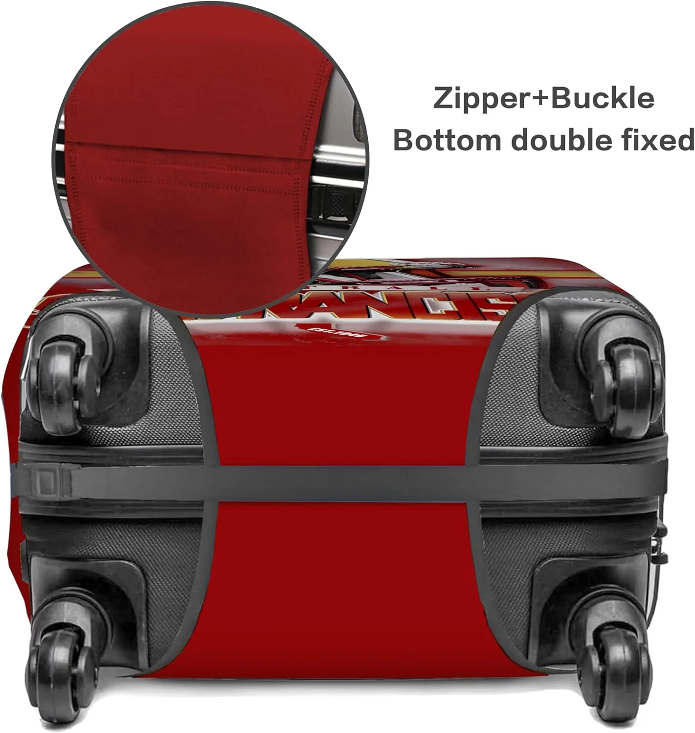 San Francisco City Luggage Cover, Football Team Suitcase Protector for Travel, Business, Vacation - Fits 18-20 Inch
