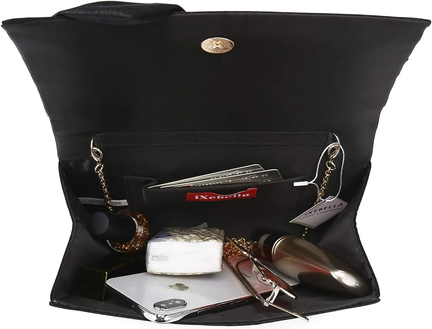 Satin Evening Bag Bow Flap Clutch Purse for Women Formal Party/Prom/Wedding…