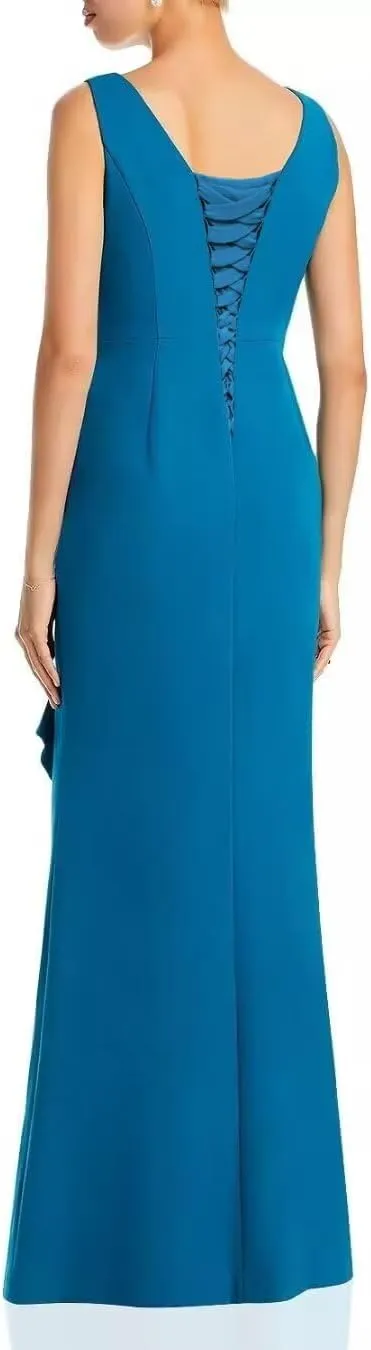 Satin Mermaid Mother of The Bride Dresses Sleeveless Ruched Long Slit Formal Dresses Bodycon Cocktail Gowns XOD0366