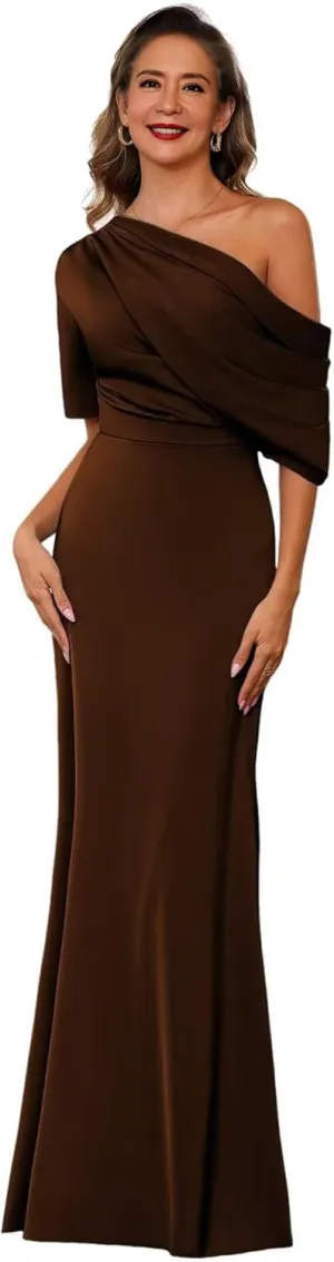 Satin Mother of The Bride Dresses for Women 2025 Mermaid One Shoulder Mother of The Groom Formal Evening Gowns