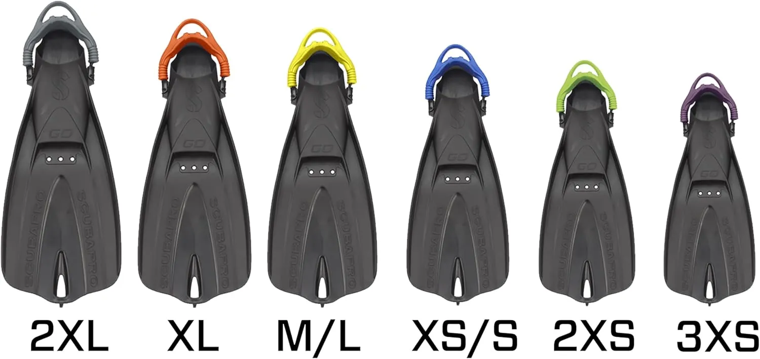 SCUBAPRO GO Travel Scuba Diving Fin for Snorkeling and Swimming, Open Heel Strap