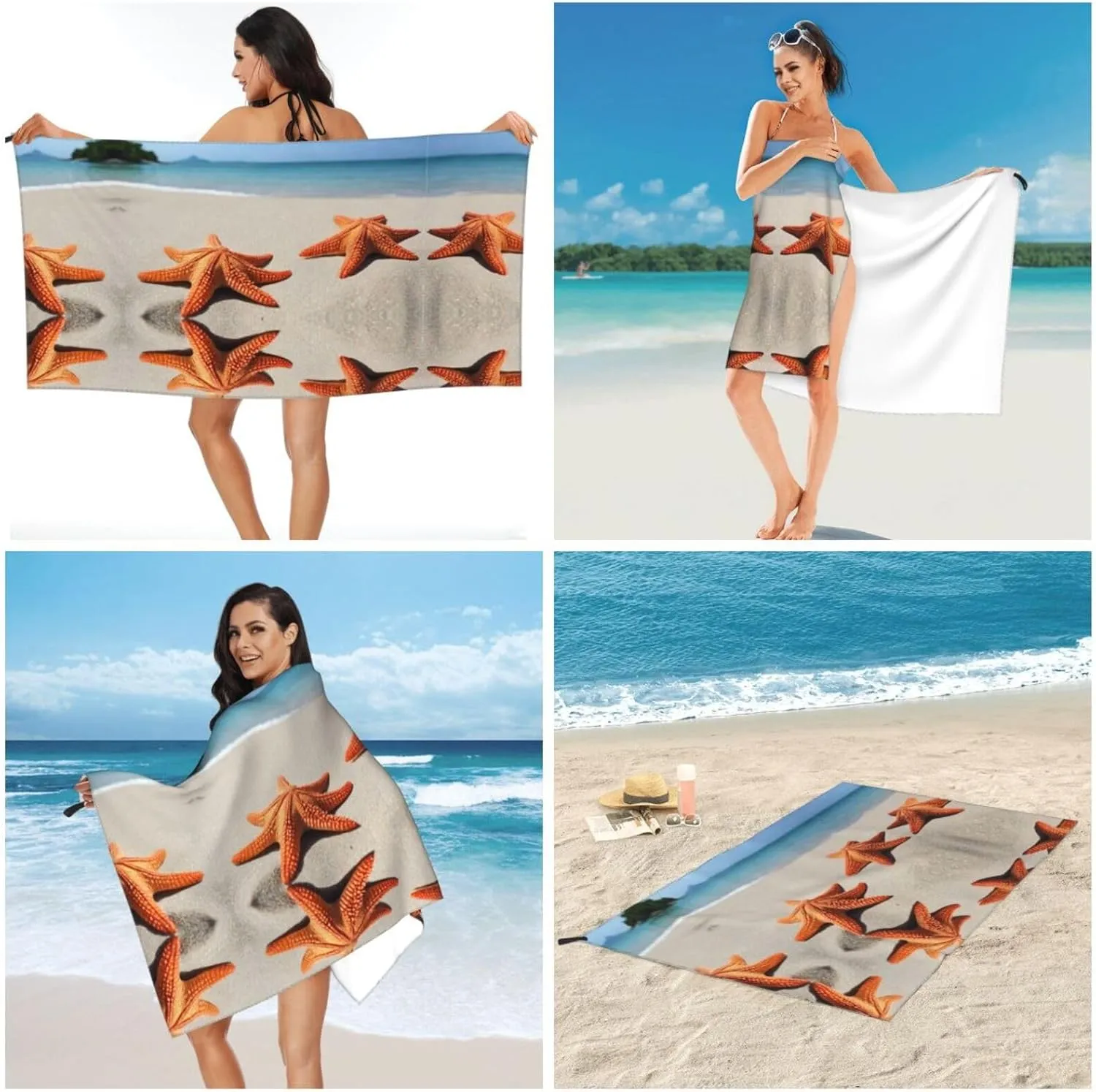 Sea Shell Premium Compact Microfiber Travel Towel-Featherlight & Quick Dry,Sand-Resistant Beach Towel for Swimming,Camping,Vacation Essentials with Carry Pouch
