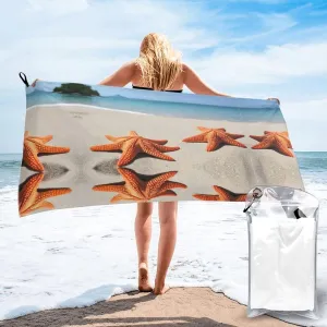 Sea Shell Premium Compact Microfiber Travel Towel-Featherlight & Quick Dry,Sand-Resistant Beach Towel for Swimming,Camping,Vacation Essentials with Carry Pouch
