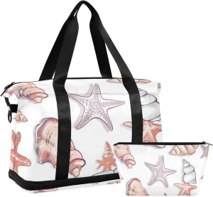 Sea Snail Overnight Travel Duffel Bag Shoulder Weekender Overnight Bag with Toiletry Bag for Business Trips Large Capacity
