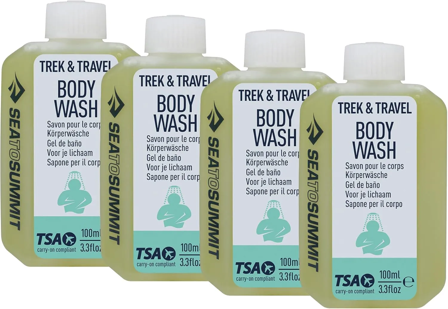 Sea to Summit Trek and Travel Liquid Body Wash Soap, 4-Pack (4 x 89ml Bottles)