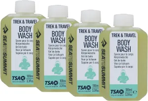 Sea to Summit Trek and Travel Liquid Body Wash Soap, 4-Pack (4 x 89ml Bottles)