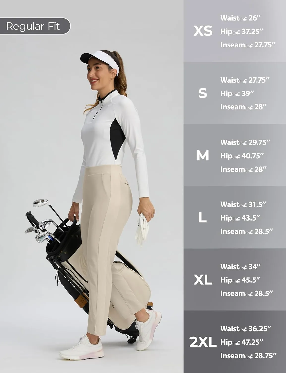 Seamaid Women's Golf Pants with Deep Pockets Travel Pants for Athletic Stretch UPF 50 