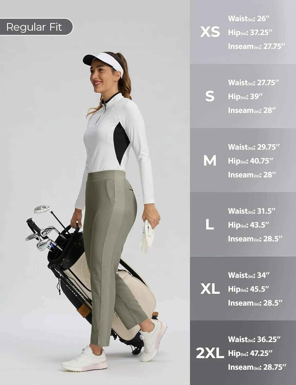 Seamaid Women's Golf Pants with Deep Pockets Travel Pants for Athletic Stretch UPF 50 