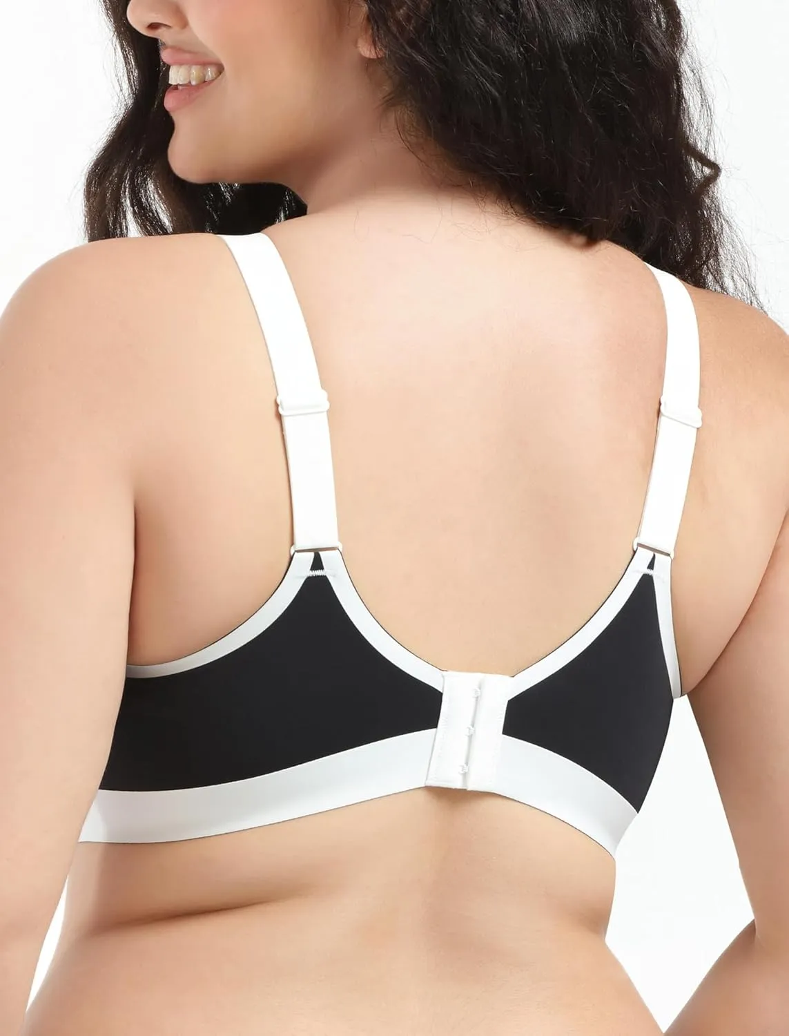 Seamless Wireless Bra for Busty Women No Underwire Lightly Lined Deep V T-Shirt Bralette Underarm-Smoothing