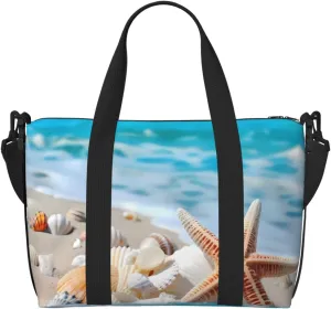 Seashell Starfish Travel Bag, Summer Beach Weekender Overnight Bag, Shoulder Travel Duffel Bag Carry On Gym Bag for Women Men