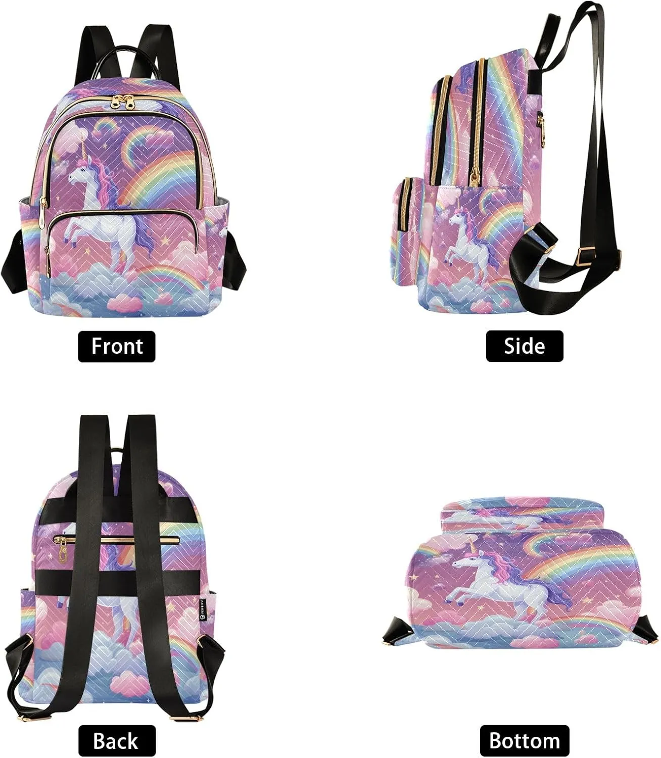 senya Magic Unicorn Rainbow Women Backpack Purse Travel Daypack Shoulder Bag