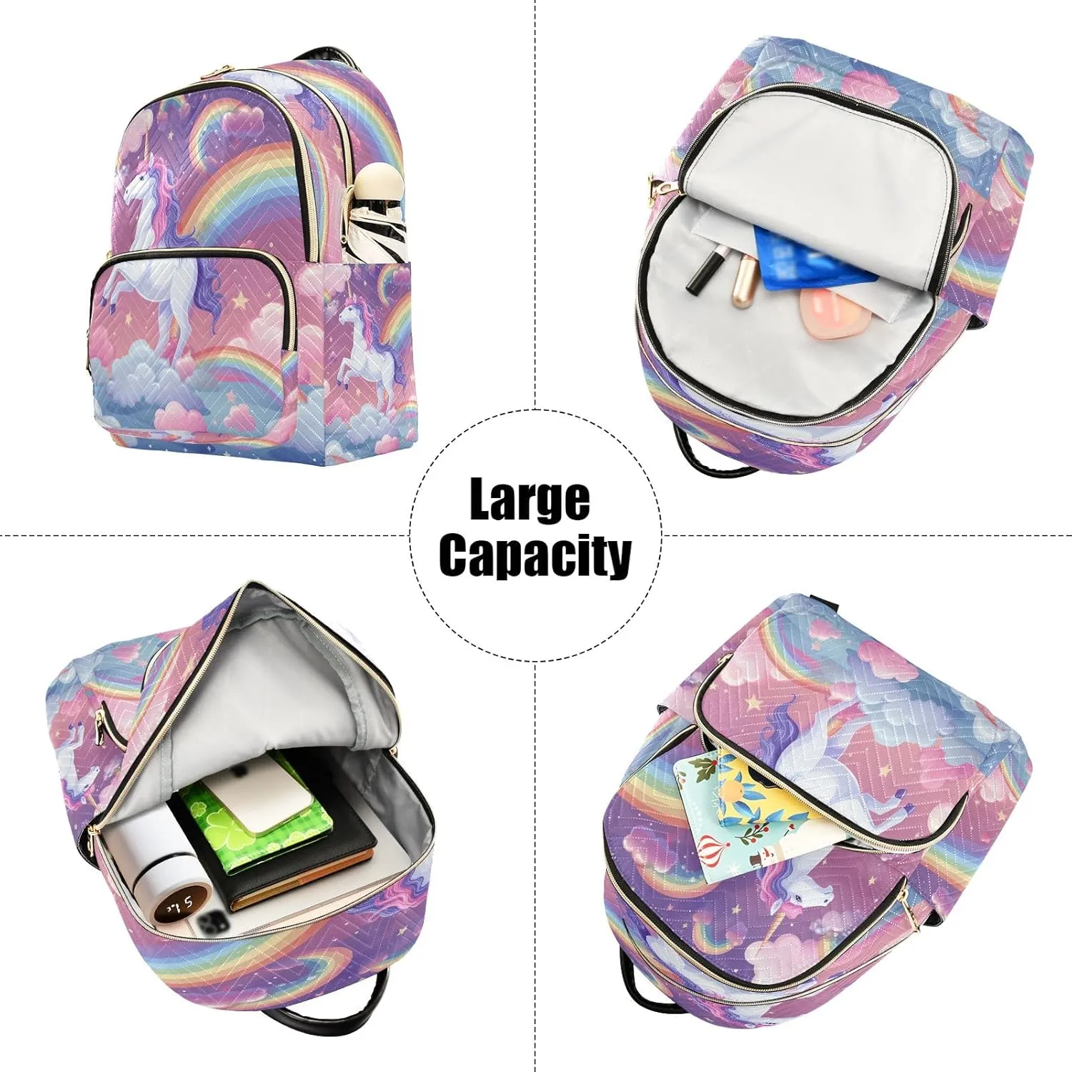 senya Magic Unicorn Rainbow Women Backpack Purse Travel Daypack Shoulder Bag