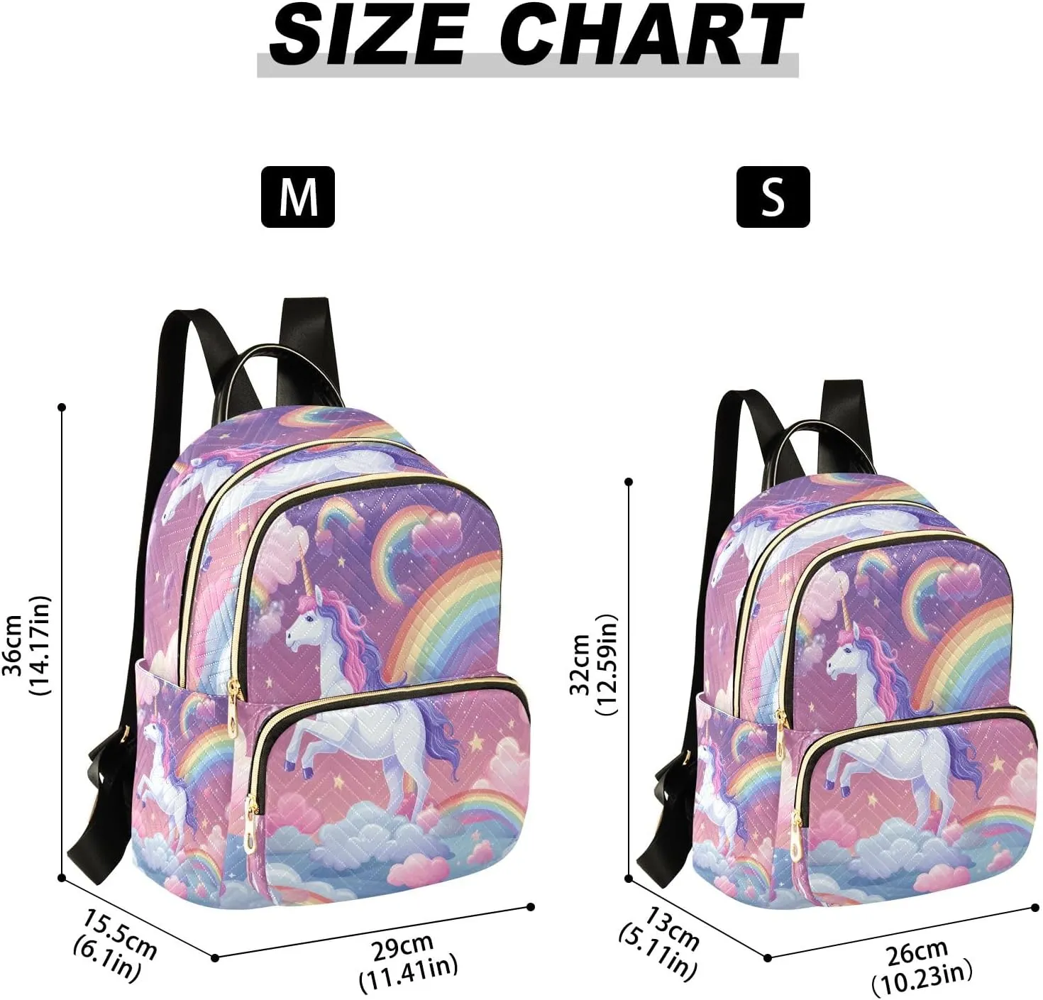senya Magic Unicorn Rainbow Women Backpack Purse Travel Daypack Shoulder Bag