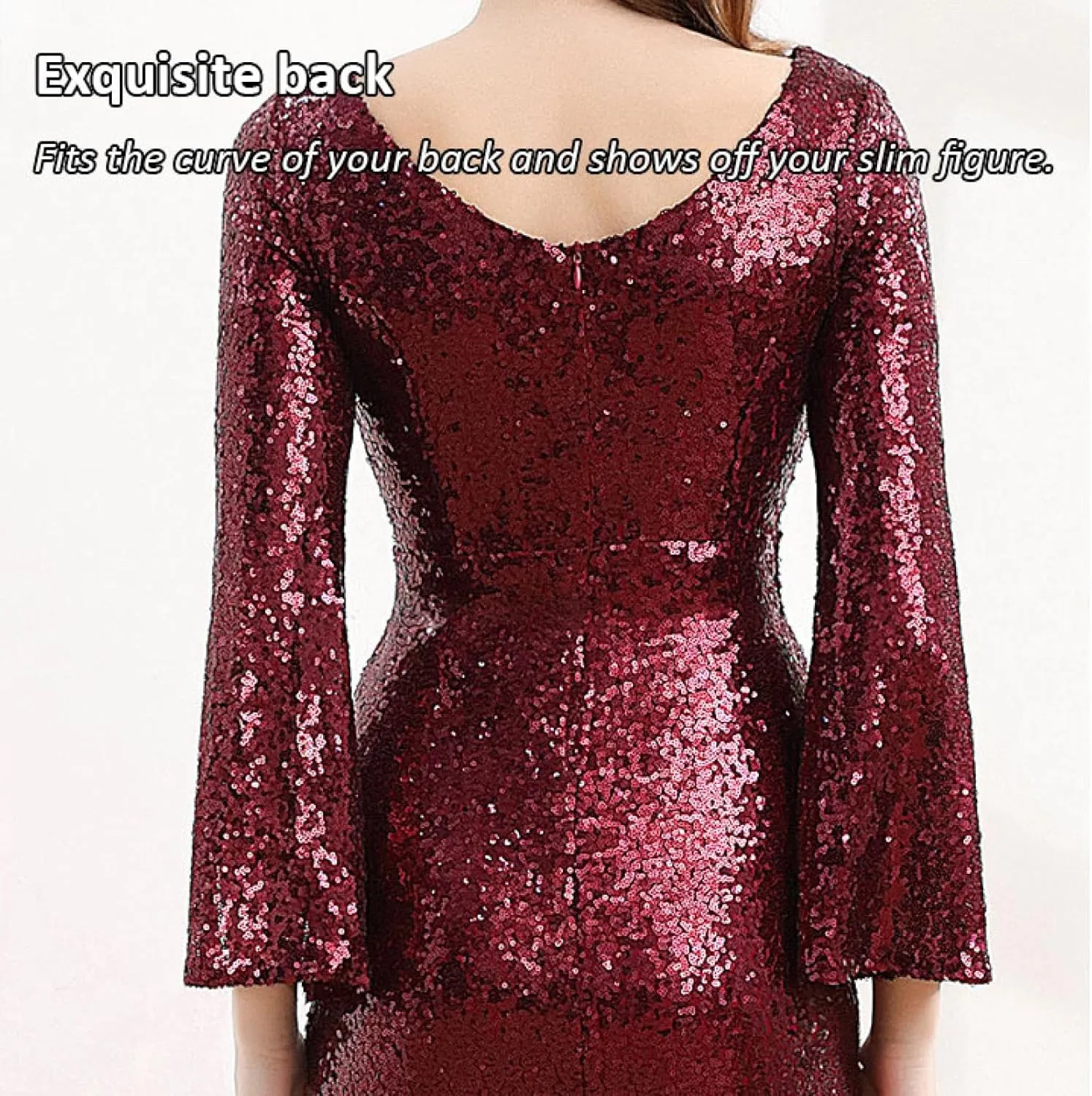 Sequins Evening Dress Dress Temperament Celebrity Banquet V-neck Slim Thin Annual Presidential Dresses