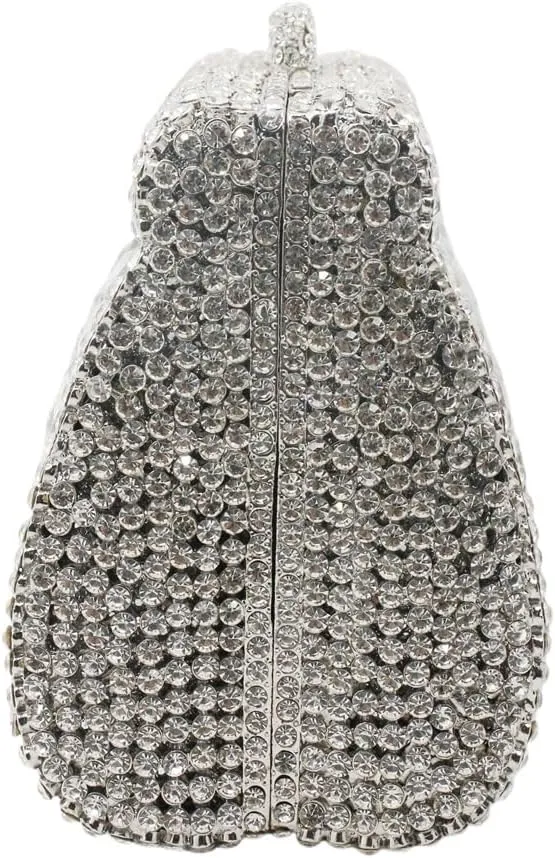 Shiny Rhinestone Evening Clutch Handbag Elegant Crystal Box Purse for Wedding Party Prom