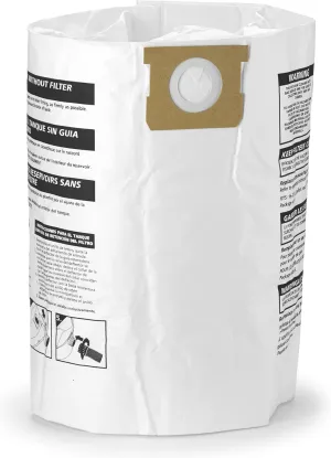 Shop-Vac 9066333 Disposable Filter Bags, Fits 15-22 Gallon Tanks, Effective Filtration and Dust Control, (3-Pack)