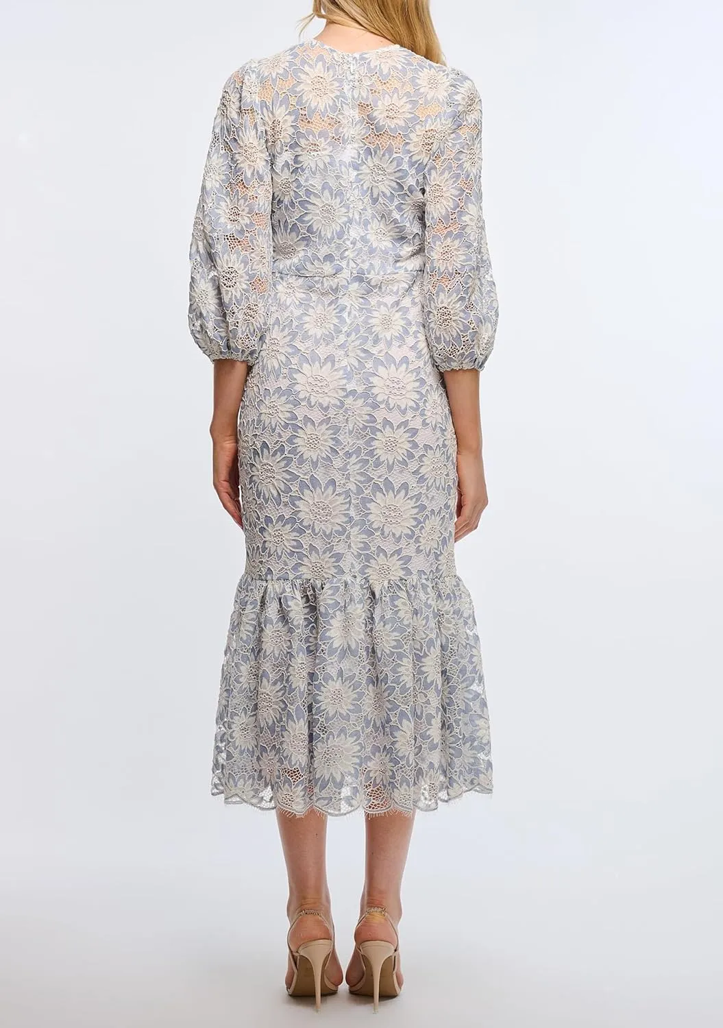 Shoshanna Women's Midnight Basilica Corded Lace Adaya Dress
