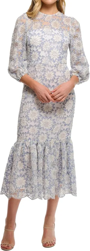 Shoshanna Women's Midnight Basilica Corded Lace Adaya Dress