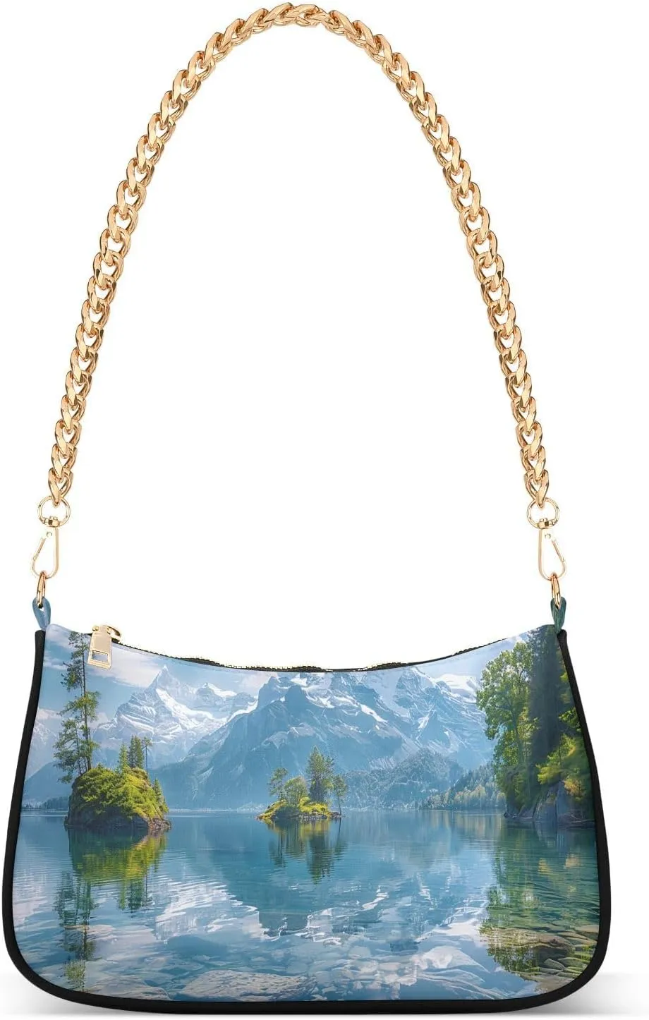 Shoulder Bags for Women Swiss Alps Tote HandBag Shoulder Bags purse with Chain Zipper Closure