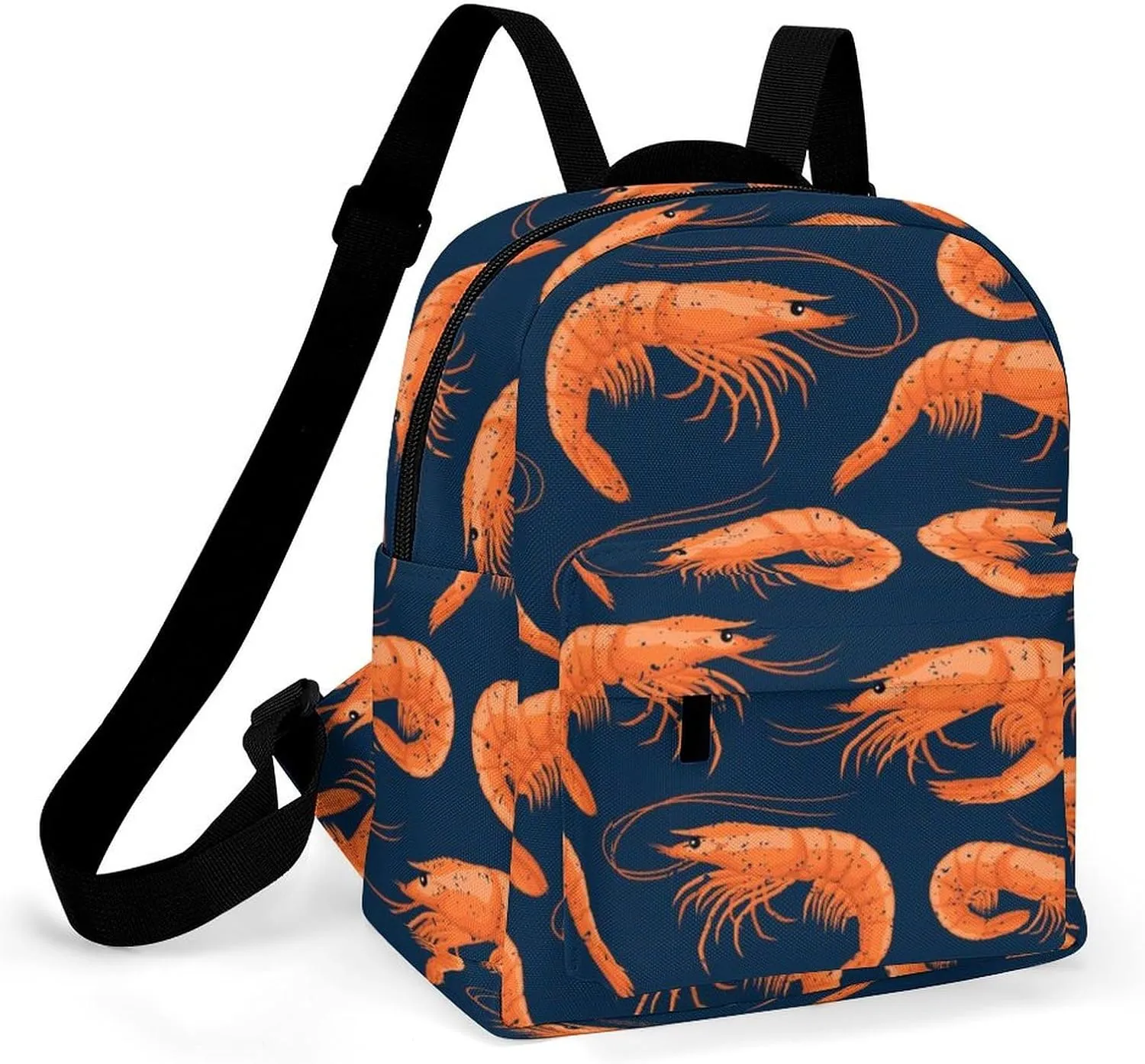 Shrimp Pattern Sea Food Backpack Shoulders Bag Sports Backpack for Party Business Travel