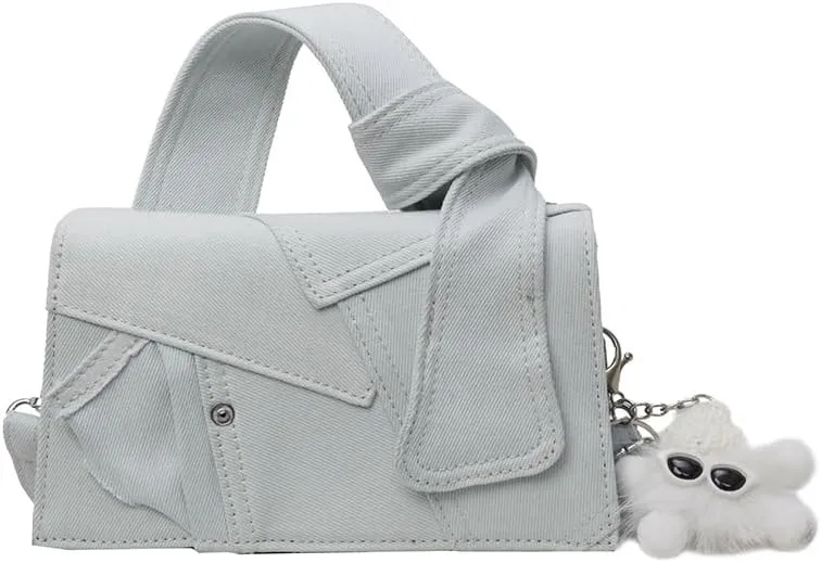 Simple denim square bag, versatile and fashionable single-shoulder women's bag, suitable for multiple scenarios of matching