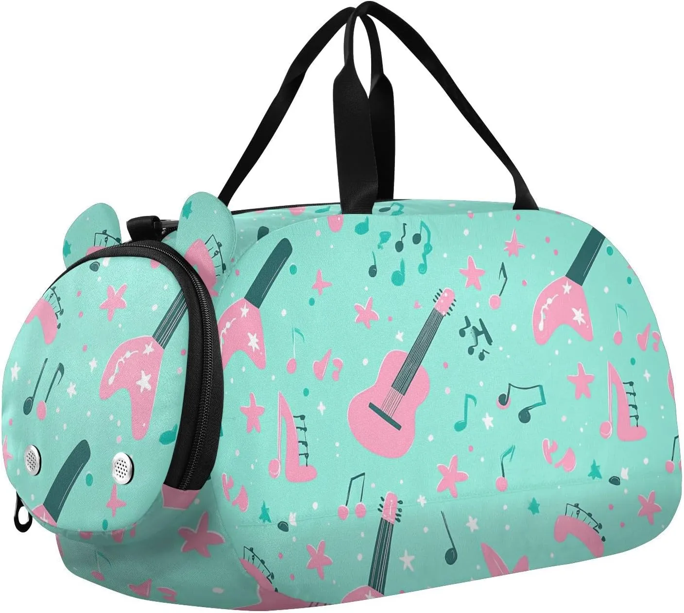 Simple Fresh Blue Instruments Kids Duffel Bag with Shoes Compartment Large Capacity Overnight Travel Weekender Tote for Beach Swim Bags Pool Sports