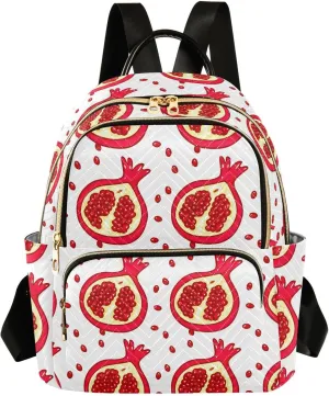 Sinestour Pomegranate Red Women Backpack Purse Large Capacity Casual Daypack Adjustable Strap Travel Camping Work Backpack