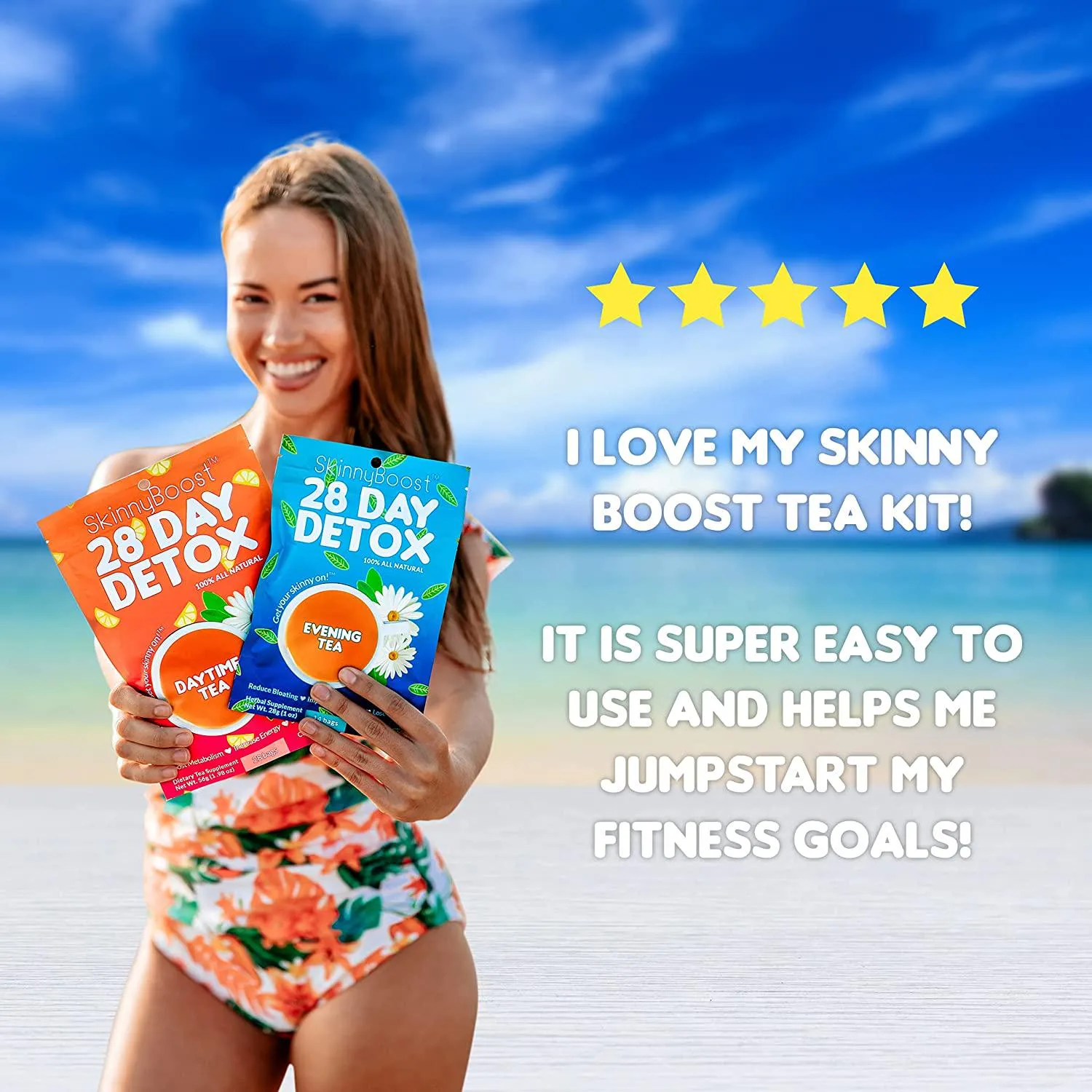 Skinny Boost Evening Detox Tea-14 Tea Bags Total, Supports Detox and Cleanse, Reduce Bloating, 100% All Natural, Vegan, Non GMO