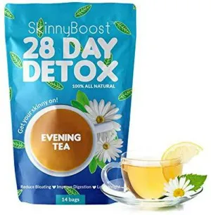 Skinny Boost Evening Detox Tea-14 Tea Bags Total, Supports Detox and Cleanse, Reduce Bloating, 100% All Natural, Vegan, Non GMO
