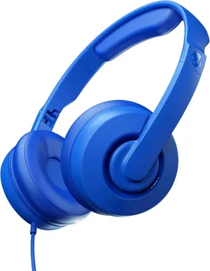 Skullcandy Cassette Junior On-Ear Wired Headphones, Volume-Limiting, Microphone, Works with Bluetooth Devices and Computers - Cobalt Blue