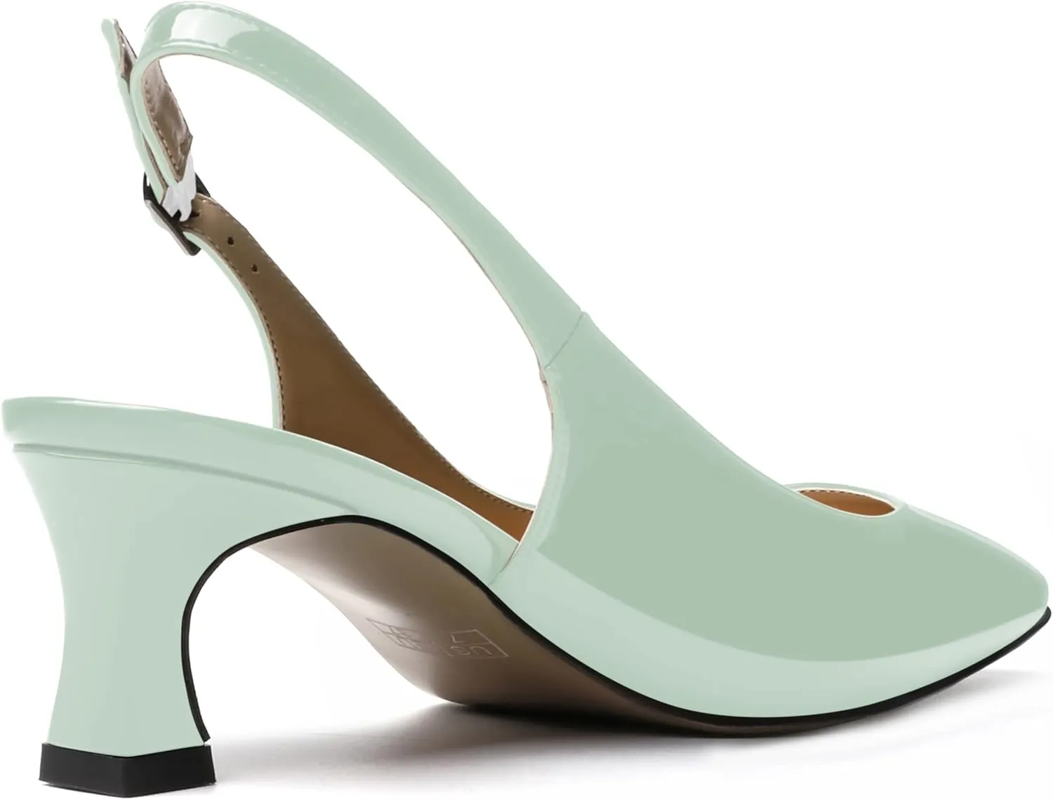 SKYSTERRY Women's Dress Evening Slingback Kitten Square Toe Office Patent Spool Low Heel Pumps Shoes 2 Inch