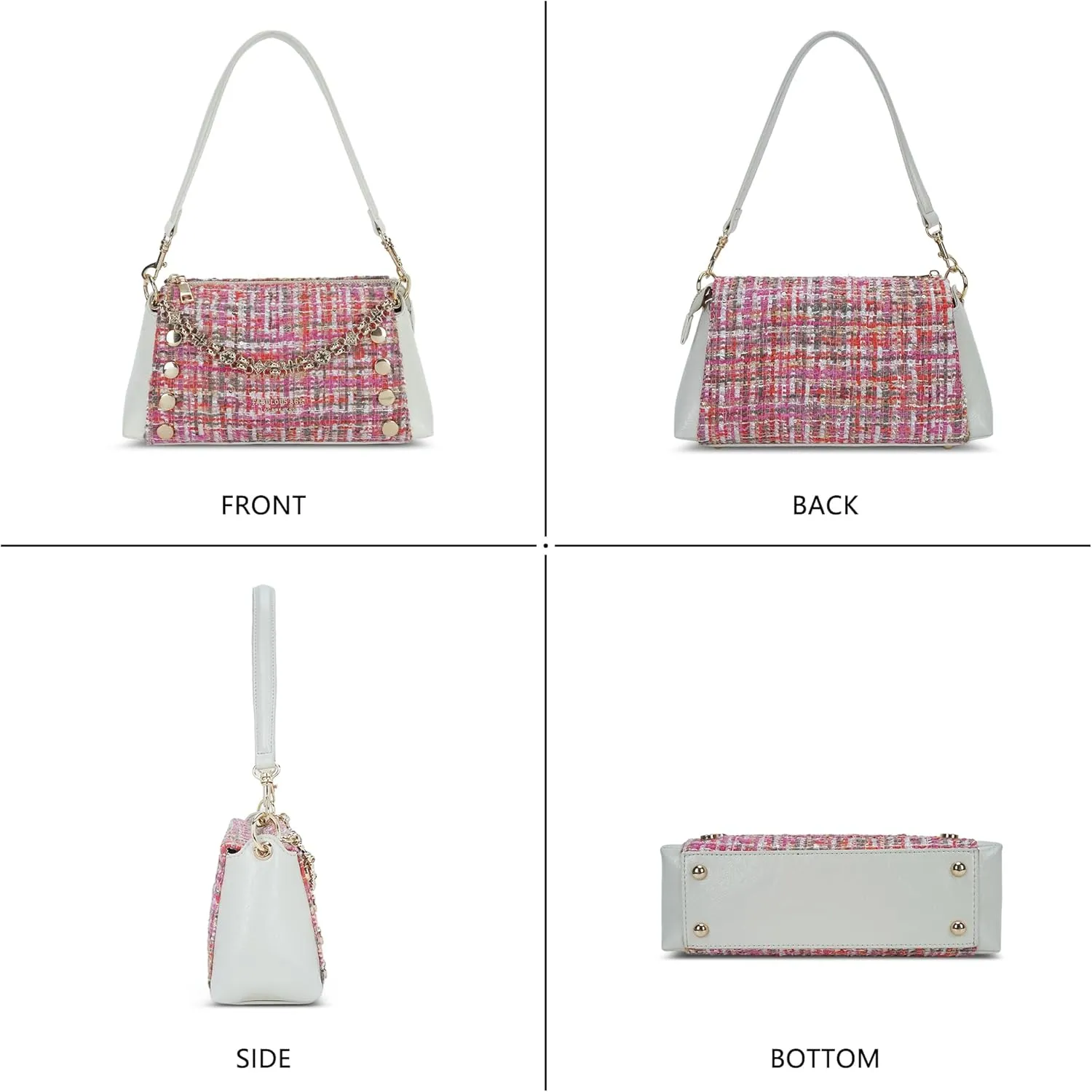 Small Shoulder Bag for Women Y2K Purse Designer Trendy Satchel Handbag Hobo Studded Bag