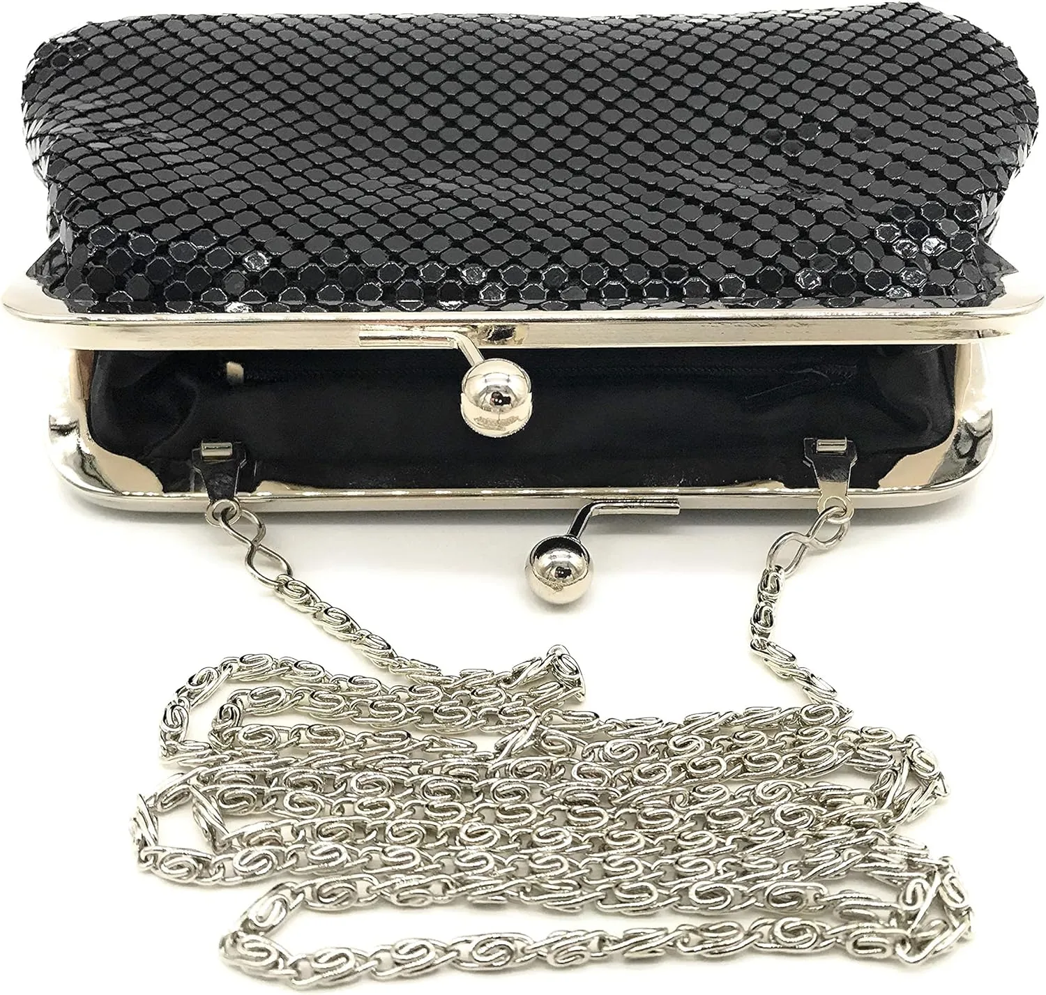 Small Women Clutch Metal Mesh Evening Purse for Party prom Wedding